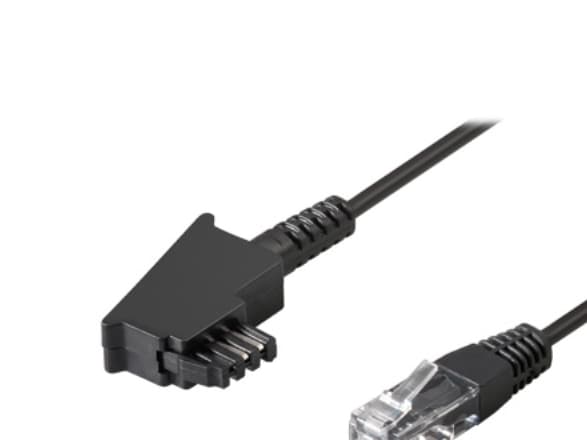 Goobay 51235, 10 m, TAE (F), RJ-45, Sort, Hanstik, Hanstik