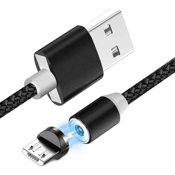 1m magnetisk mikro-USB hurtigladning 3.0 ladekabel Android