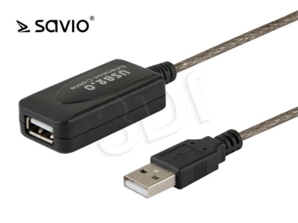 SAVIO CL-76 - USB-forlengelseskabel - USB (hunn) til USB (hann) - USB 2.0 - 5 m - aktiv