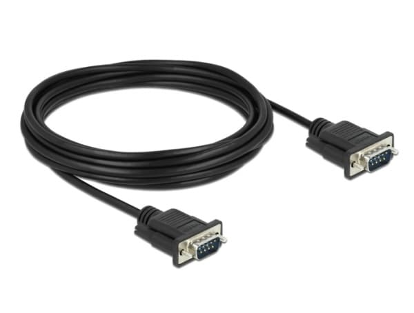 Delock - Seriell kabel - DB-9 (hann) til DB-9 (hann) - 5 m - tommelskruer - svart