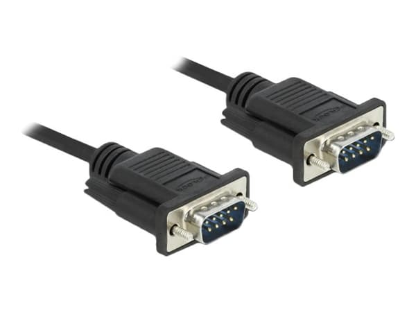 Delock - Seriell kabel - DB-9 (hann) til DB-9 (hann) - 5 m - tommelskruer - svart