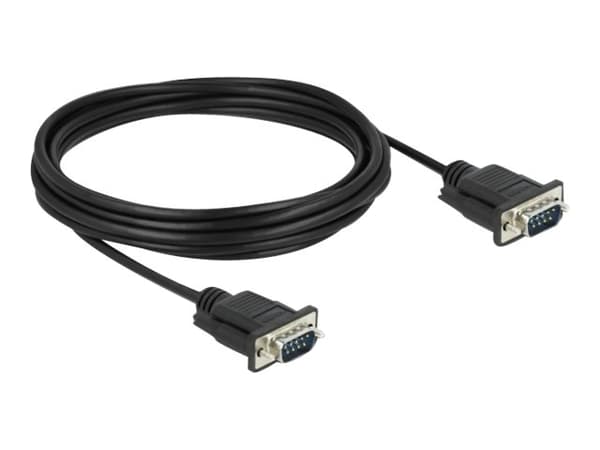 Delock - Seriell kabel - DB-9 (hann) til DB-9 (hann) - 5 m - tommelskruer - svart