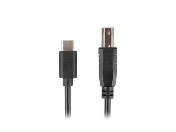 Lanberg - USB-kabel - 24 pin USB-C (hane) till USB typ B (hane) - USB 2.0 - 3 m - svart