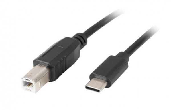 Lanberg - USB-kabel - 24 pin USB-C (hane) till USB typ B (hane) - USB 2.0 - 3 m - svart