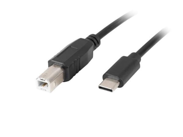 Lanberg - USB-kabel - 24 pin USB-C (hane) till USB typ B (hane) - USB 2.0 - 3 m - svart