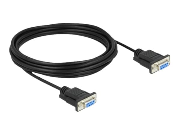 Delock - Seriell kabel - DB-9 (hunn) til DB-9 (hunn) - 5 m - tommelskruer - svart