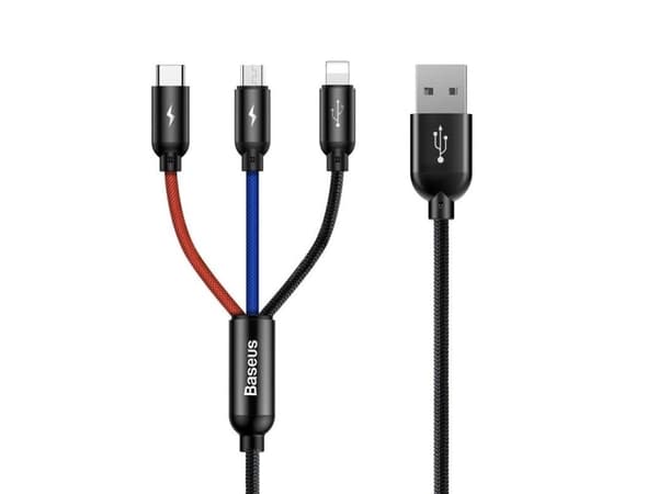Colorfone CAMLT-BSY01, 1,2 m, USB A, 3 x USB C, Svart, Röd, Blå