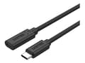 Pikkukuva 1 / 5: Unitek C14086BK - USB-forlængerkabel - USB-C (hun) til USB-C (han) - USB 3.2 Gen 2 - 20 V - 5 A - 50 cm - strenget, USB Power Delivery (100 W), 4K60