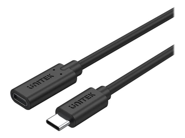 Unitek C14086BK - USB-forlængerkabel - USB-C (hun) til USB-C (han) - USB 3.2 Gen 2 - 20 V - 5 A - 50 cm - strenget, USB Power Delivery (100 W), 4K60