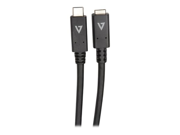 V7 - USB-förlängningskabel - 24 pin USB-C (hane) till 24 pin USB-C (hona) - 2 m - svart