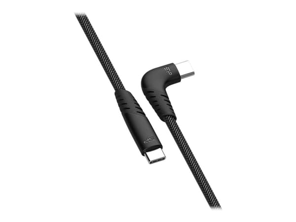 Silicon Power Boost Link LK50CC - USB-kabel - 24 pin USB-C (hann) til 24 pin USB-C (hann) vinklet - USB 2.0 - 1 m - USB Power Delivery (3A, 60W) - gr