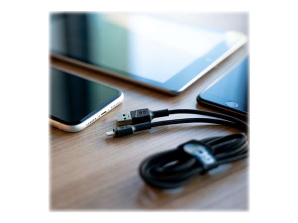 Green Cell Ray - Lightning-kabel - Lightning hane till USB hane - 200 cm - dubbelt skärmad - svart (paket om 3)