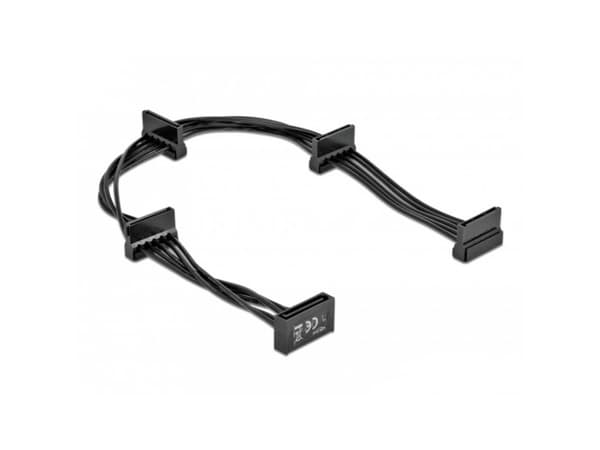 Delock - Strømadapter - SATA-strøm (hann) til SATA-strøm (hunn) - 40 cm - svart