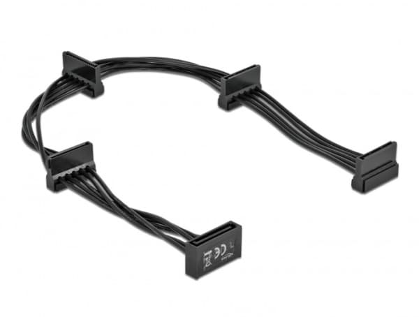 Delock - Strømadapter - SATA-strøm (hann) til SATA-strøm (hunn) - 40 cm - svart