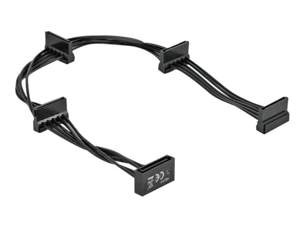 Delock - Strømadapter - SATA-strøm (hann) til SATA-strøm (hunn) - 40 cm - svart