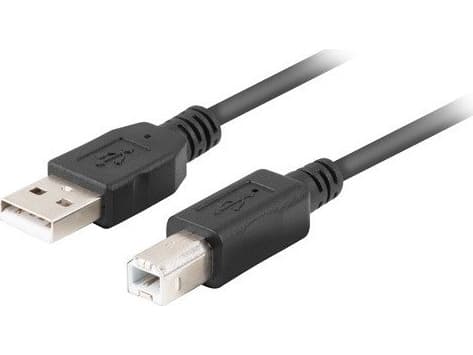 Lanberg CA-USBA-15CU-0010-BK, 1 m, USB A, USB B, USB 2.0, 0,48 Gbit/s, Svart