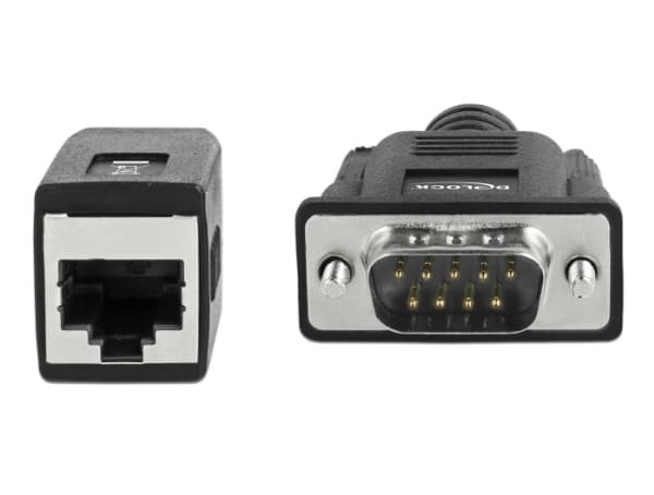 Delock - Seriell adapter - DB-9 (hann) til RJ-45 (hunn) - 20 cm - tommelskruer - svart