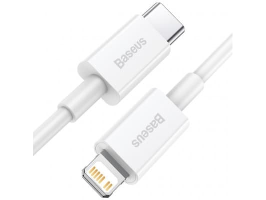 Baseus CATLYS-02, 0,25 m, Lightning, USB C, Hankjønn, Hankjønn, Hvit