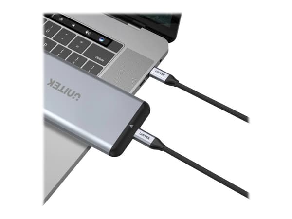 Unitek C14091ABK - USB-kabel - 24 pin USB-C (hane) till 24 pin USB-C (hane) - 20 V - 2 m - USB-strömleverans (5A, 100W), 4K60Hz stöd - svart