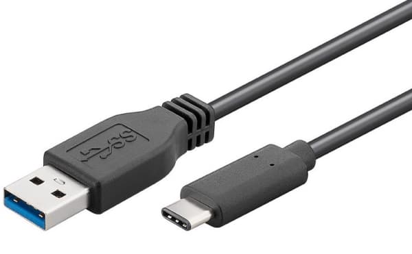 Microconnect USB3.2CA0.25, 0,25 m, USB A, USB C, USB 3.2 Gen 2 (3.1 Gen 2), 10 Gbit/s, Svart