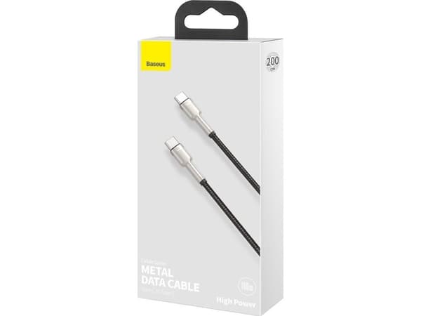 Baseus 6953156202368, 2 m, USB C, USB C, USB 2.0, 0,48 Gbit/sek., Sort