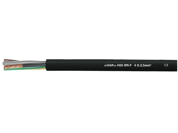 HELUKABEL H05RR-F, Sort, Kopper, 14,4 kg/km, 60 kg/km, 2000 V, 0,75 mm²