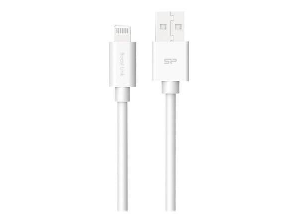 Silicon Power Boost Link PVC LK15AL - Lightning-kabel - Lightning hann til USB hann - 1 m - skjermet - hvit