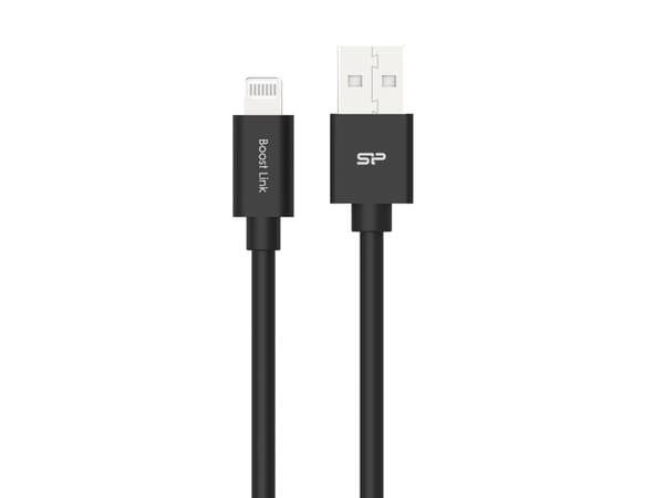 Silicon Power Boost Link PVC LK15AL - Lightning-kabel - Lightning hann til USB hann - 1 m - skjermet - svart