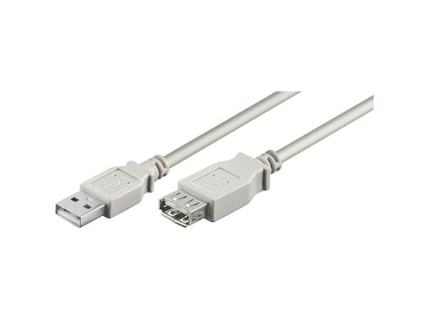 Goobay 68621, 0,3 m, USB A, USB A, USB 2.0, Hane/Hona, Grå