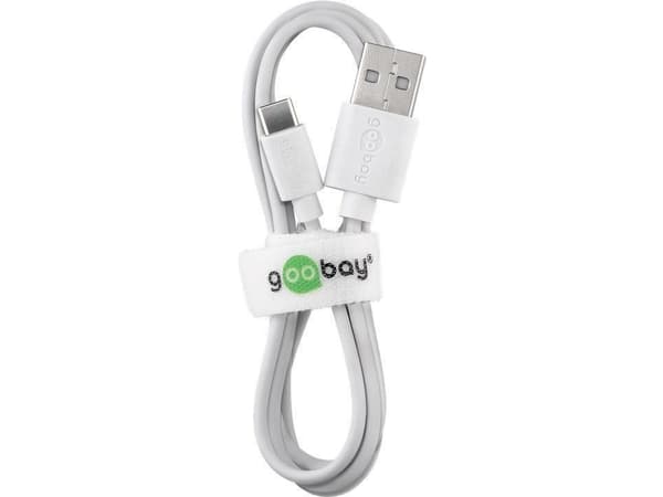 Goobay 59130, 2 m, USB A, USB C, USB 2.0, 0,48 Gbit/s, Vit