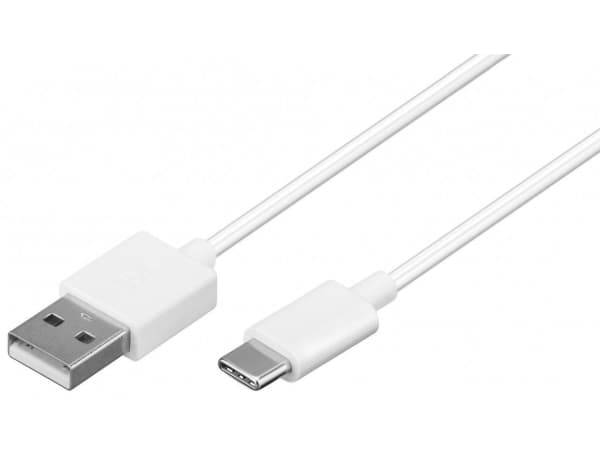 Goobay 59130, 2 m, USB A, USB C, USB 2.0, 0,48 Gbit/s, Vit