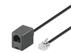 Goobay 10m RJ-11 kabel, 10 m, RJ-11 M, RJ-11 FM, Svart, Hanstik, Hunstik