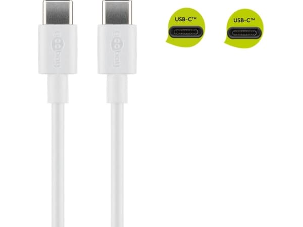 Goobay 51244, 2 m, USB C, USB C, USB 2.0, 480 Mbit/s, Valkoinen