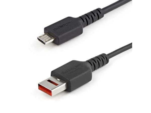 StarTech.com 3ft (1m) Secure Charging Cable, USB-A to Micro USB Data Blocker Charge-Only Cable, Power-Only Charger Cable for Phone/Tablet, Data Block