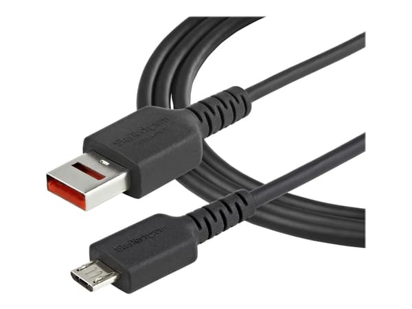 StarTech.com 3ft (1m) Secure Charging Cable, USB-A to Micro USB Data Blocker Charge-Only Cable, Power-Only Charger Cable for Phone/Tablet, Data Block
