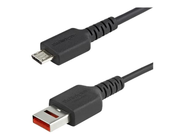 StarTech.com 3ft (1m) Secure Charging Cable, USB-A to Micro USB Data Blocker Charge-Only Cable, Power-Only Charger Cable for Phone/Tablet, Data Block