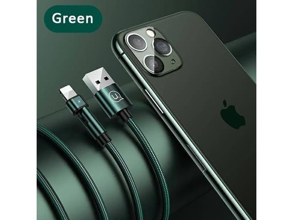 Kabel USB Usams USB-A - Lightning 1 m Zielony (6958444929255)