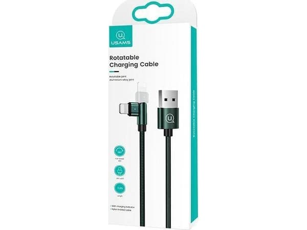 Kabel USB Usams USB-A - Lightning 1 m Zielony (6958444929255)