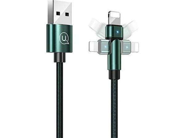 Kabel USB Usams USB-A - Lightning 1 m Zielony (6958444929255)