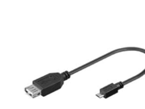 Goobay 95193, 0,2 m, USB A, Micro-USB B, USB 2.0, Hane/Hona, Svart