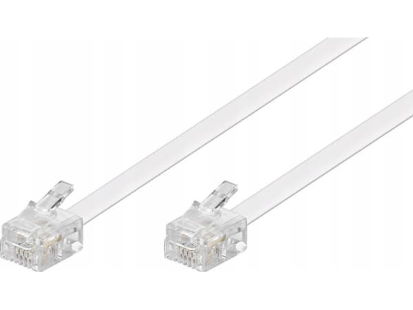 Goobay 15m RJ-11-kabel, 15 m, RJ-11, RJ-11, vit, Hanstik