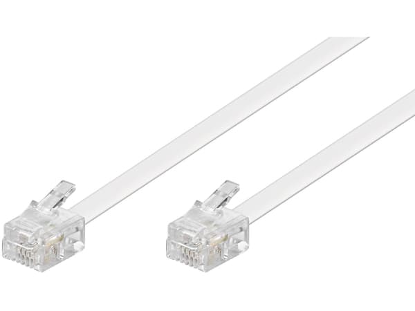 Goobay 15m RJ-11-kabel, 15 m, RJ-11, RJ-11, vit, Hanstik