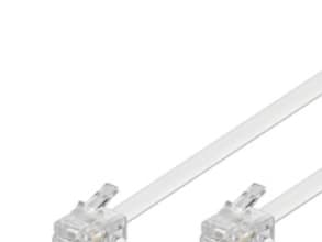 Goobay 15m RJ-11-kabel, 15 m, RJ-11, RJ-11, vit, Hanstik