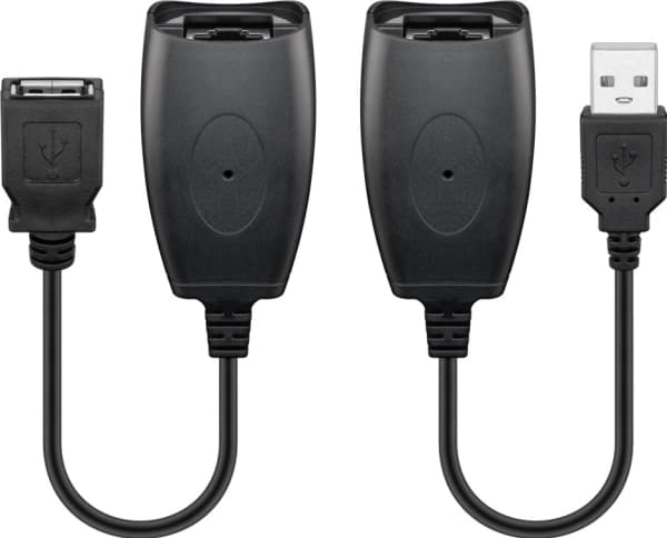 Goobay 93321, USB A, RJ45, USB A, RJ45, Sort