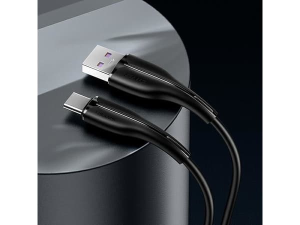 Usams USB cable USAMS U38 USB-C 5A Fast Charge cable for OPPO/HUAWEI 1m black/black SJ376USB01 (US-SJ376)