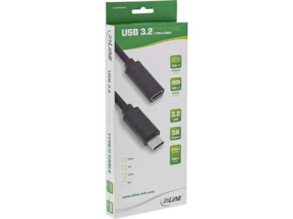 InLine 35771, 1 m, USB C, USB C, USB 3.2 Gen 2 (3.1 Gen 2), 5 Gbit/s, Svart