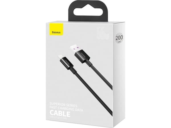 Kaapeli USB do USB-C Baseus Superior Series, 66W, 2m (czarny)