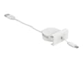 Miniatyrbilde 1 av 4: Delock - USB-kabel - USB (hann) til Micro-USB type B (hann) - USB 2.0 - 5 V - 2 A - 50 cm - tilbaketrekkbar, flat - hvit, RAL 9003