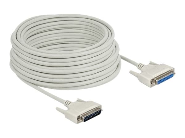 Delock - Seriell kabel - DB-25 (hane) till DB-25 (hona) - 20 m - tumskruvar - beige