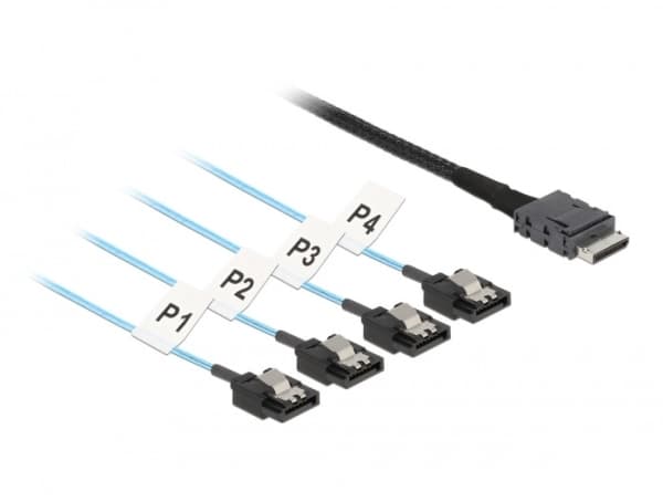 Delock OCuLink - Intern SAS-kabel - SAS 12Gbit/s - OCuLink (SFF-8611) (hane) till SATA (hane) - 1 m